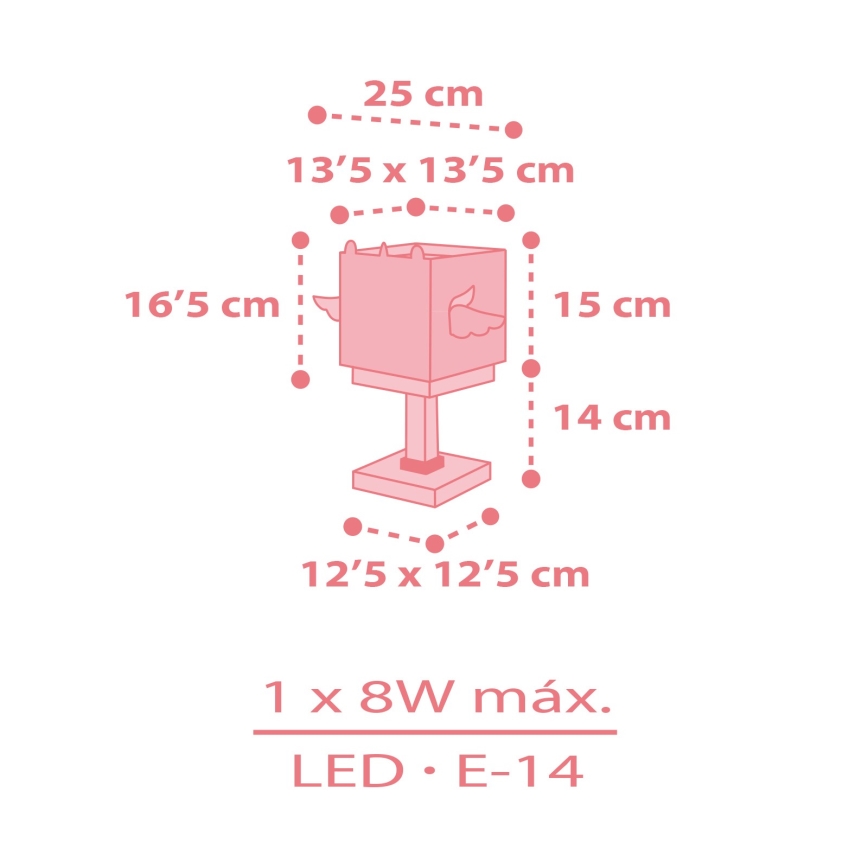 Dalber 64591 - Kleine kinderlamp LITTLE UNICORN 1xE14/8W/230V