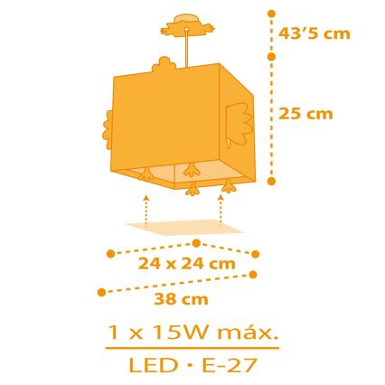 Dalber 64642 - Hanglamp voor kinderen LITTLE CHICKEN 1xE27/15W/230V