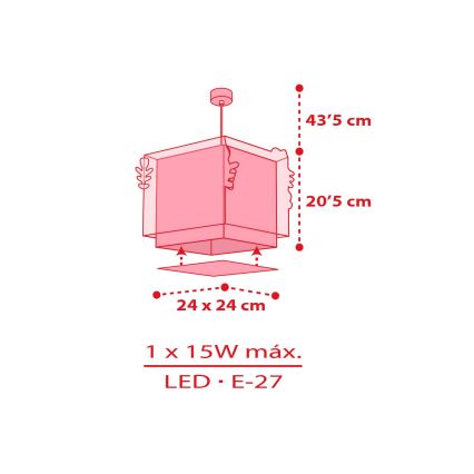 Dalber 73262 - Kinderlamp HELLO KITTY 1xE27/15W/230V roze