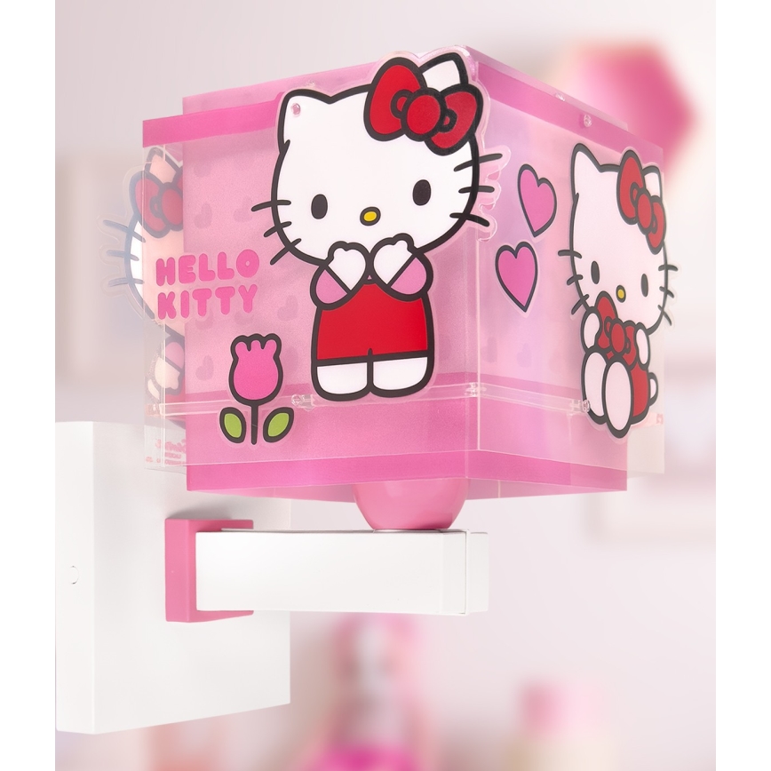 Dalber 73269 - Kinderwandlamp HELLO KITTY 1xE27/15W/230V roze