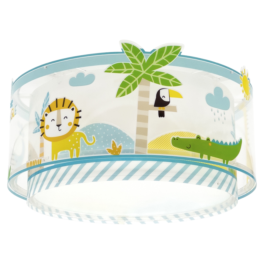 Dalber 76116 - Plafondlamp voor Kinderen JUNGLE 2xE27/15W/230V