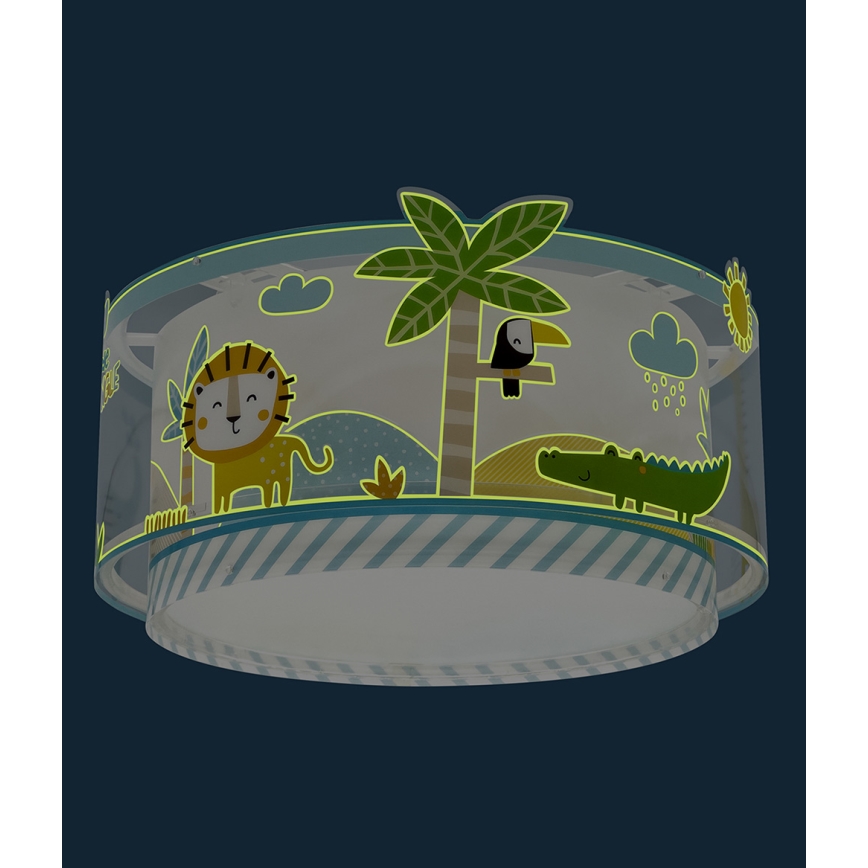 Dalber 76116 - Plafondlamp voor Kinderen JUNGLE 2xE27/15W/230V