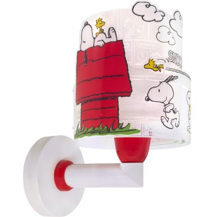 Dalber 76309 - Kinderwandlamp SNOOPY 1xE27/15W/230V wit/rood