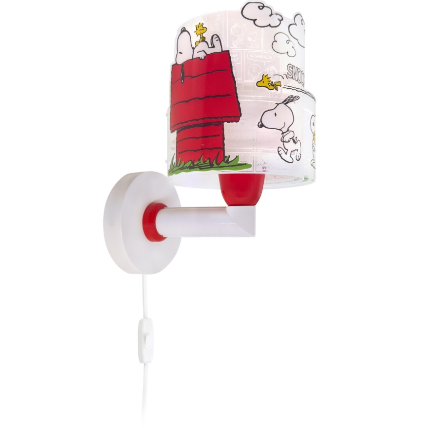 Dalber 76309 - Kinderwandlamp SNOOPY 1xE27/15W/230V wit/rood