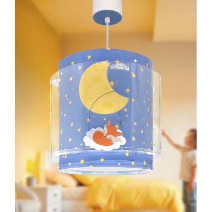 Dalber 76632 - Kinderplafondlamp MOON DREAMS 1xE27/15W/230V blauw