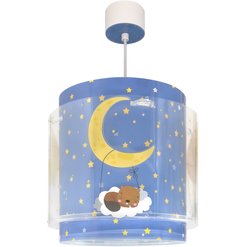 Dalber 76632 - Kinderplafondlamp MOON DREAMS 1xE27/15W/230V blauw