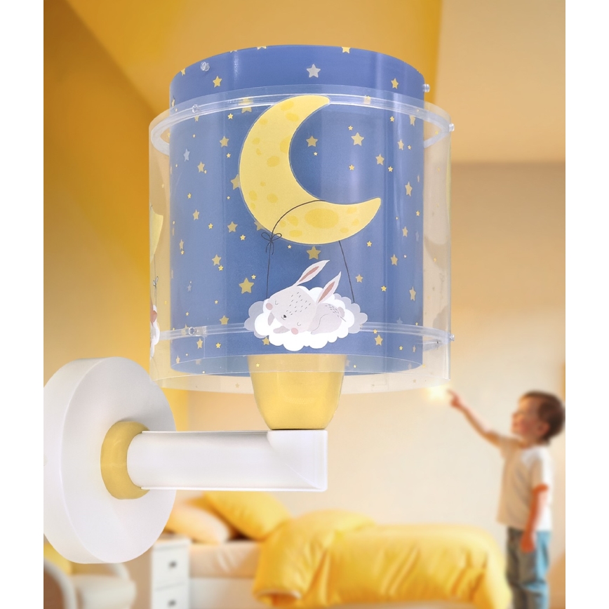 Dalber 76639 - Kinderwandlamp MOON DREAMS 1xE27/15W/230V blauw