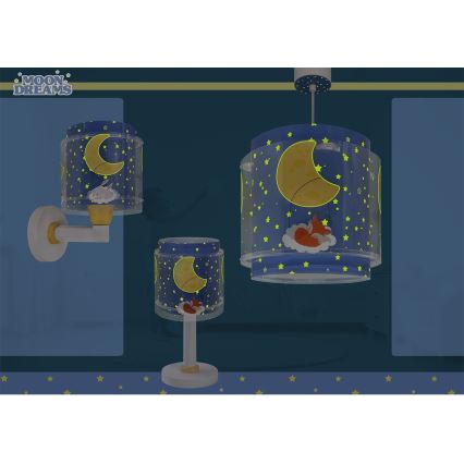 Dalber 76639 - Kinderwandlamp MOON DREAMS 1xE27/15W/230V blauw