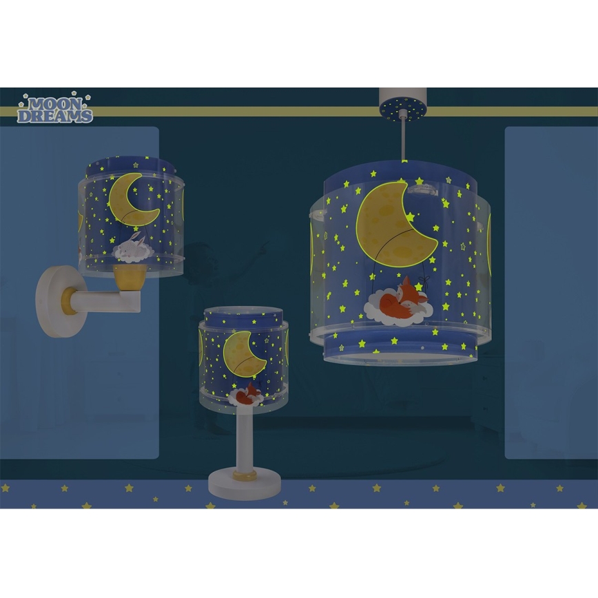 Dalber 76639 - Kinderwandlamp MOON DREAMS 1xE27/15W/230V blauw