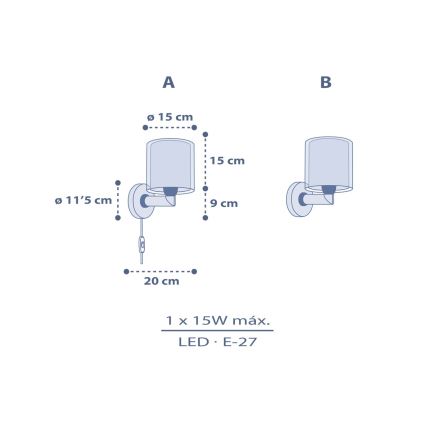 Dalber 76639 - Kinderwandlamp MOON DREAMS 1xE27/15W/230V blauw