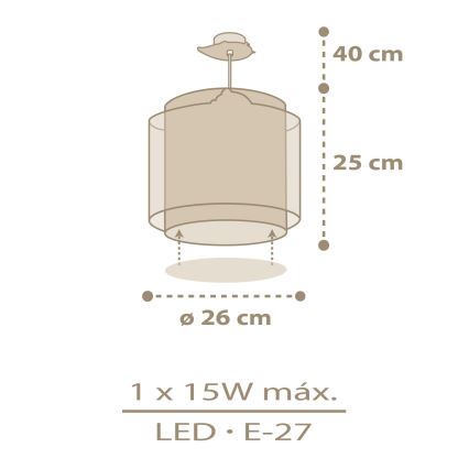 Dalber 76872 - Hanglamp voor kinderen BABY CHICK 1xE27/15W/230V