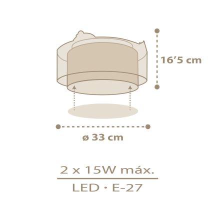 Dalber 76876 - Plafondlamp kinderkamer BABY CHICK 2xE27/15W/230V