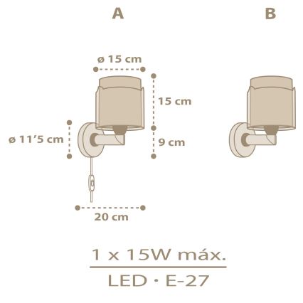 Dalber 76879 - Wandlamp voor kinderen BABY CHICK 1xE27/15W/230V