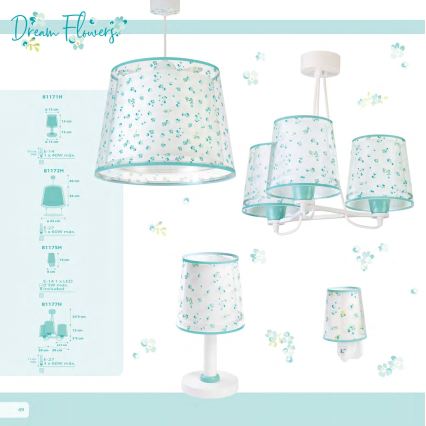 Dalber 81171H - Kinderlamp DREAM FLOWERS 1xE14/40W/230V