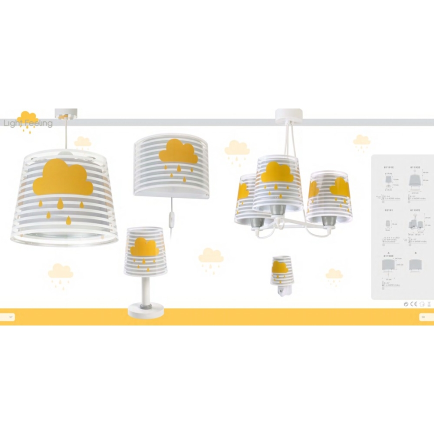 Dalber 81192E - Kinderhanglamp LIGHT FEELING 1xE27/60W/230V