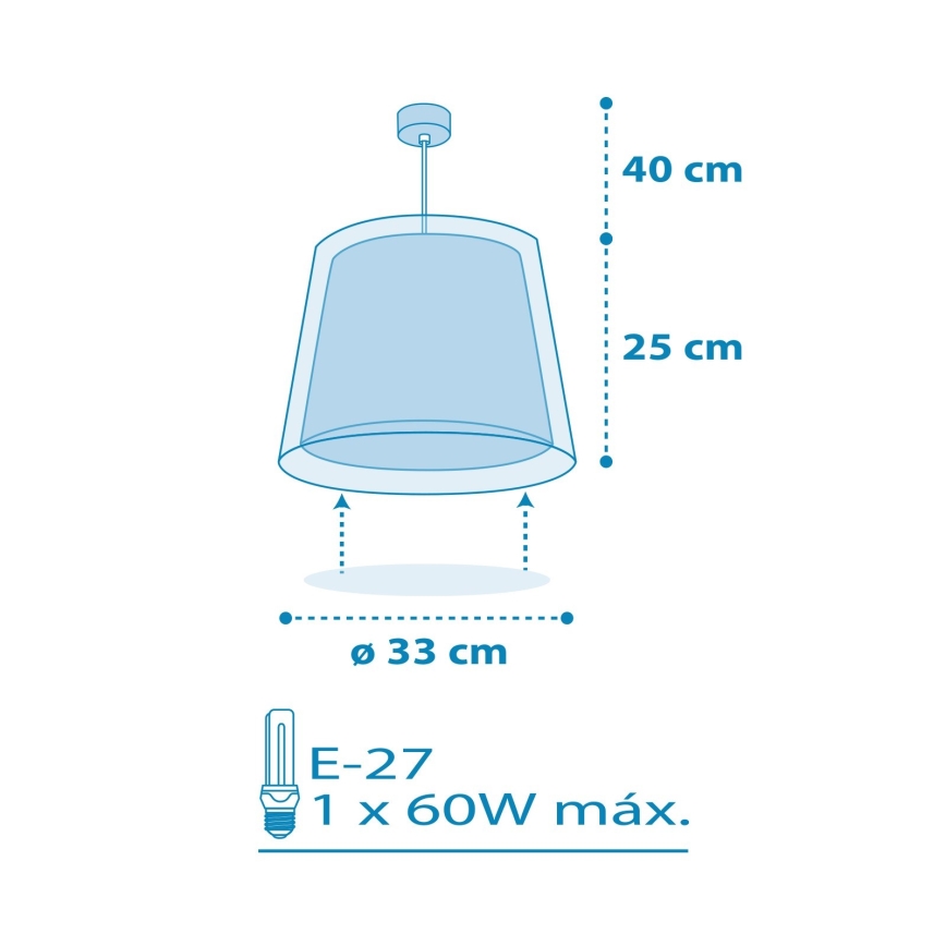 Dalber 81192T - Kinderhanglamp LIGHT FEELING 1xE27/60W/230V