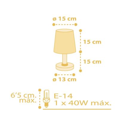 Dalber 82211A - Lamp voor Kinderen STAR LIGHT 1xE14/40W/230V geel