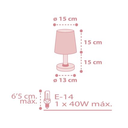 Dalber 82211S - Lamp voor Kinderen STAR LIGHT 1xE14/40W/230V roze