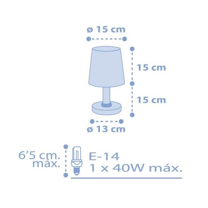 Dalber 82211T - Lamp voor Kinderen STAR LIGHT 1xE14/40W/230V blauw