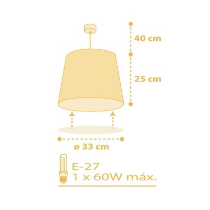 Dalber 82212A - Hanglamp voor Kinderen STAR LIGHT 1xE27/60W/230V geel