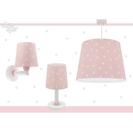 Dalber 82212S - Hanglamp voor Kinderen STAR LIGHT 1xE27/60W/230V roze