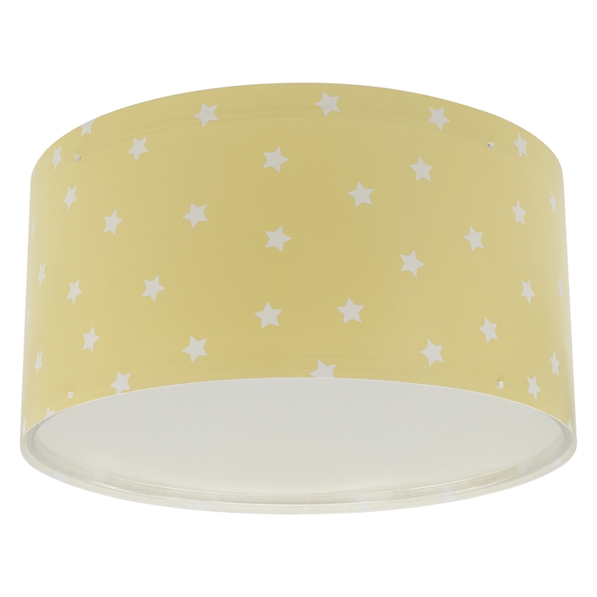 Dalber 82216A - Plafondlamp voor Kinderen STAR LIGHT 2xE27/60W/230V geel