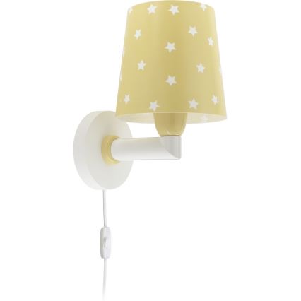 Dalber 82219A - Wand Lamp voor Kinderen STAR LIGHT 1xE27/60W/230V geel