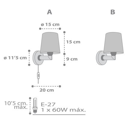 Dalber 82219B - Wand Lamp voor Kinderen STAR LIGHT 1xE27/60W/230V wit