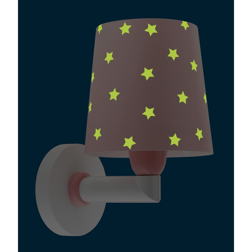 Dalber 82219S - Wand Lamp voor Kinderen STAR LIGHT 1xE27/60W/230V roze
