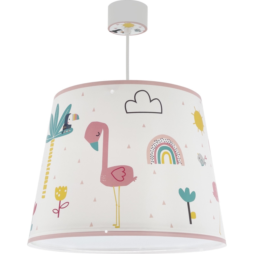 Dalber 82462 - Hanglamp voor kinderen FLAMINGO 1xE27/15W/230V