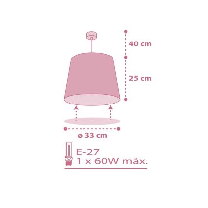 Dalber 82462 - Hanglamp voor kinderen FLAMINGO 1xE27/15W/230V