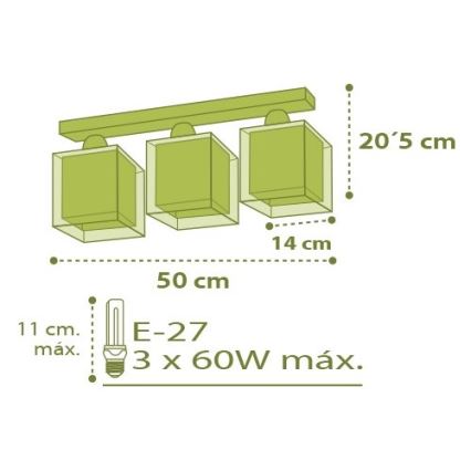 Dalber D-11673 - Plafonnière kinderkamer MY SWEET HOME 3xE27/60W/230V