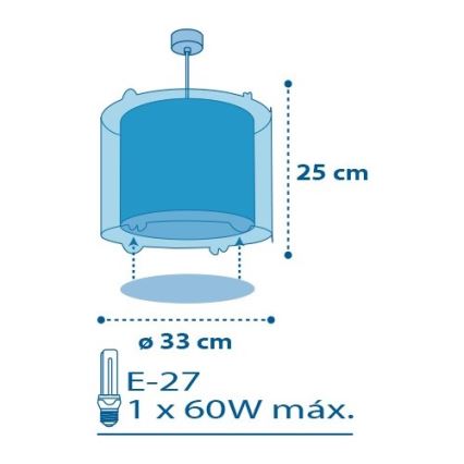 Dalber D-41342 - Hanglamp kinderkamer PLANETS 1xE27/60W/230V