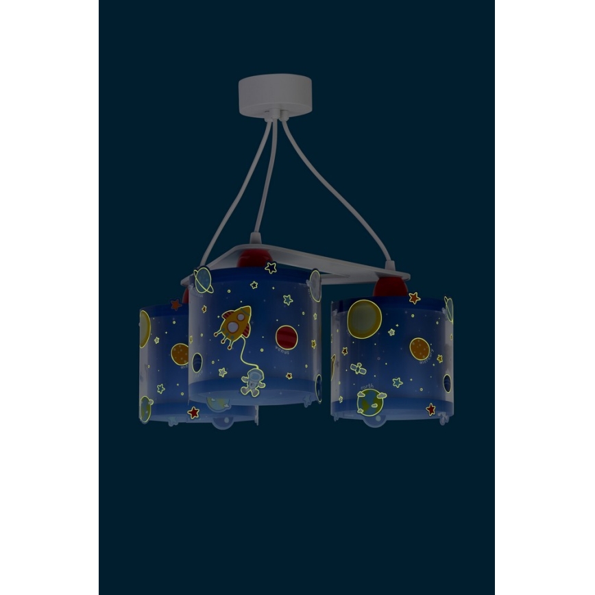 Dalber D-41344 - Hanglamp kinderkamer PLANETS 3xE27/60W/230V