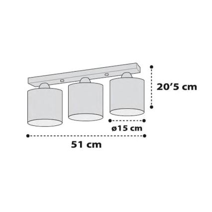 Dalber D-41413H - Plafonnière kinderkamer CLOUDS 3xE27/60W/230V