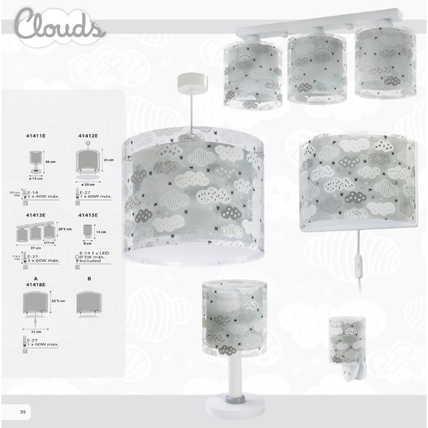Dalber D-41415E - LED stekkerlampje CLOUDS 1xE14/0,5W/230V