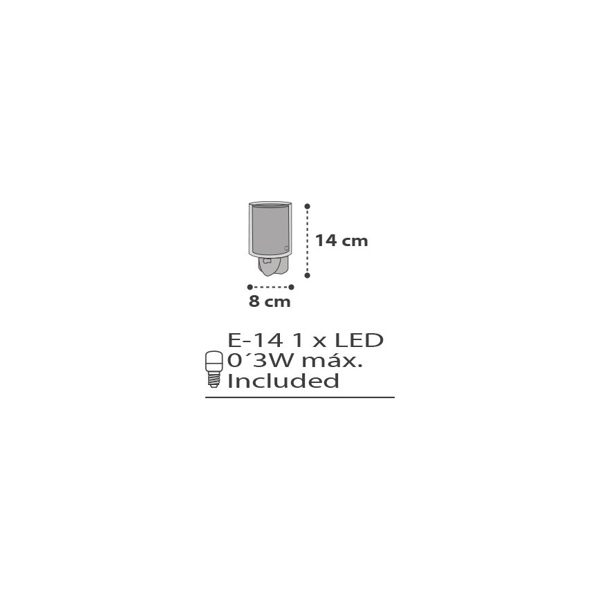 Dalber D-41415E - LED Stopcontact lampje CLOUDS 1xE14/0,3W/230V