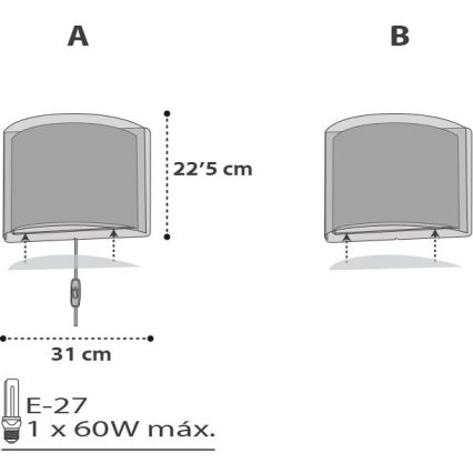 Dalber D-41418E - Wandlamp kinderkamer CLOUDS 1xE27/60W/230V