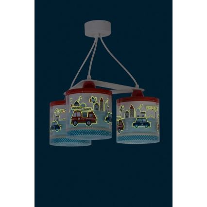 Dalber D-60614 - Hanglamp kinderkamer POLICE 3xE27/60W/230V