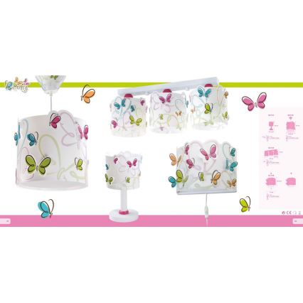 Dalber D-62143 - Plafonnière kinderkamer BUTTERFLY 3xE27/60W/230V