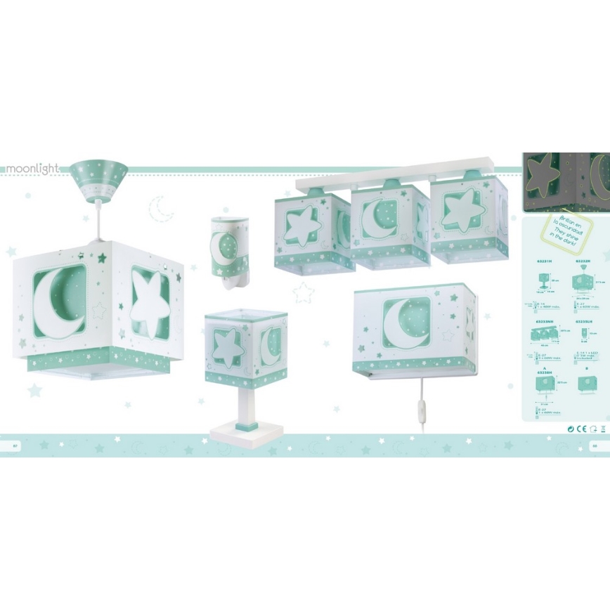 Dalber D-63231H - Kinderkamer lamp MOONLIGHT 1xE14/40W/230V