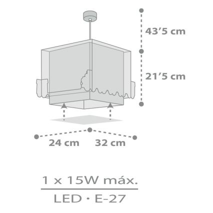 Dalber D-63532 - Hanglamp kinderkamer TRAIN 1xE27/60W/230V