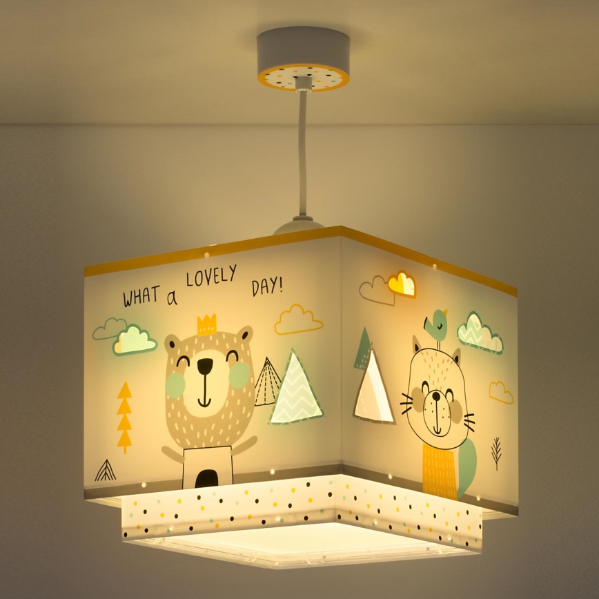 Dalber D-73242 - Hanglamp kinderkamer HELLO LITTLE 1xE27/15W/230V