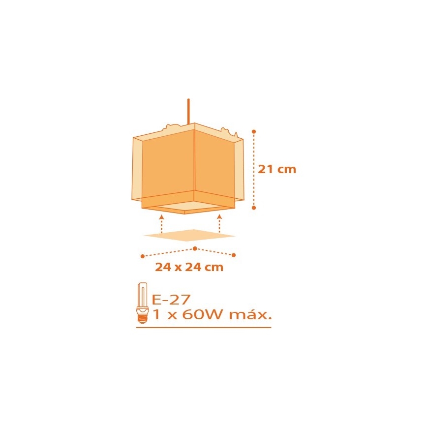 Dalber D-73452 - Hanglamp kinderkamer DINOS 1xE27/60W/230V