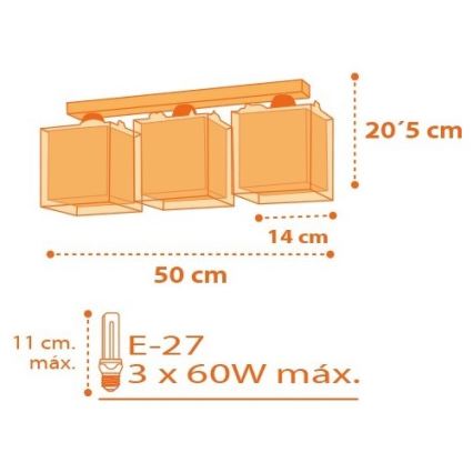 Dalber D-73453 - Plafonnière kinderkamer DINOS 3xE27/60W/230V