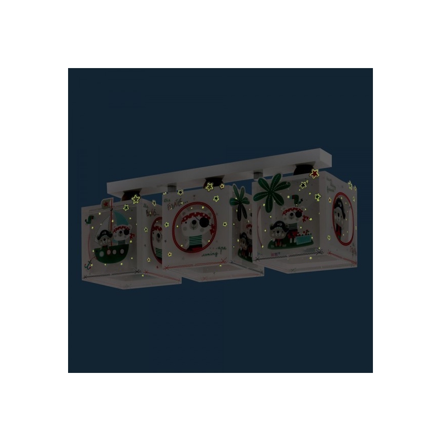Dalber D-74553 - Plafonnière kinderkamer PIRATES 3xE27/60W/230V