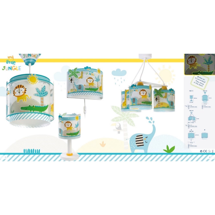Dalber D-76111 - Kinderkamer lamp MY LITTLE JUNGLE 1xE14/8W/230V