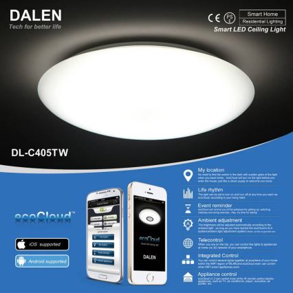 Dalen DL-C415TW - LED Plafondlamp dimbaar CLASSIC LED/38W/230V