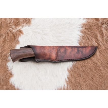 Damascus jachtmes 11,8 cm walnoot/herten gewei