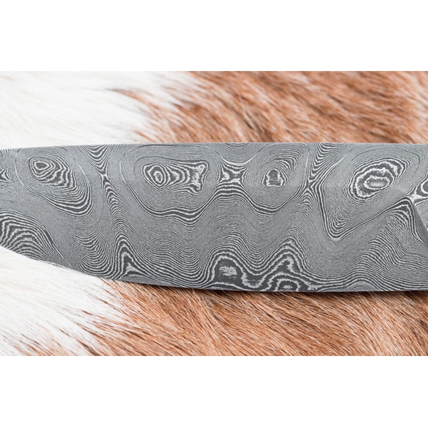 Damascus jachtmes 11,8 cm walnoot/herten gewei